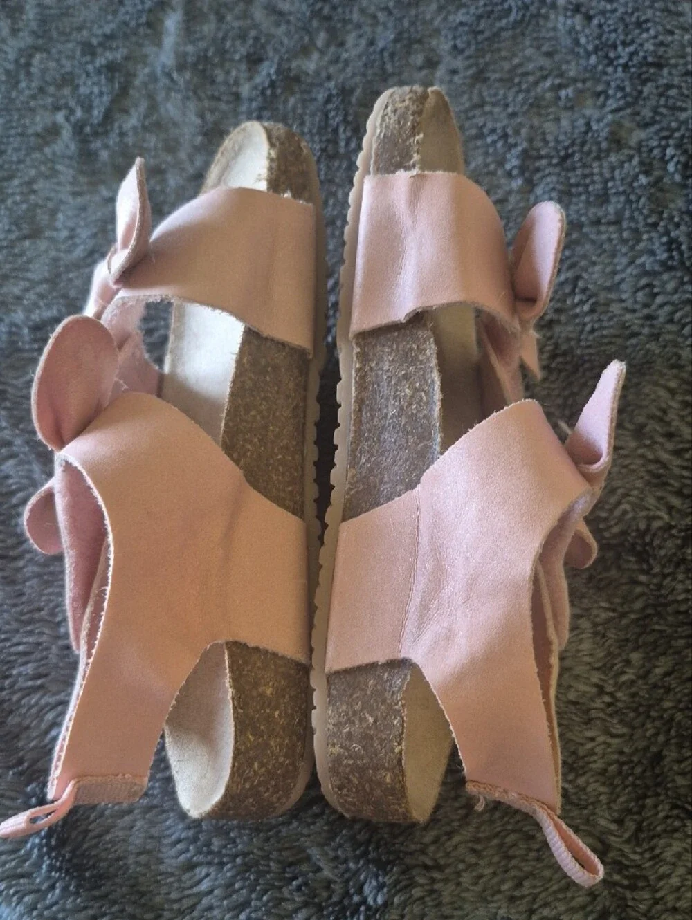 Girls Pink Bow Sandals - Soft Strap Kids Sandals Size 9